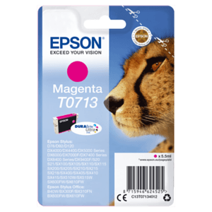 Epson Singlepack Magenta T0713 DURABrite Ultra Ink