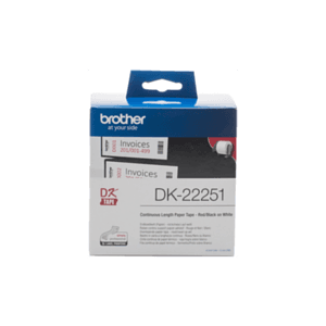 Brother DK-22251 cinta para impresora de etiquetas Negro y rojo sobre blanco