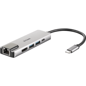 D-Link DUB-M520 Thunderbolt 3 Aluminio Negro - Hub USB