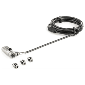 StarTech.com Cable de 2m de Seguridad Universal 3 en 1 para Ordenadores Portátiles - Cable con Candado de Combinación de 4 Dígit