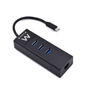 Ewent EW1141 USB 3.2 Gen 1 (3.1 Gen 1) Type-C 5000 Mbit/s Negro - HUB USB