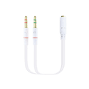 Nanocable Cable Jack 3.5/H de 4 Pines a 2 Jack 3.5/M de 3 Pines 20Cm Blanco - Cable Audio