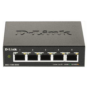 D-Link DGS-1100-05V2 switch Gestionado Gigabit Ethernet (10/100/1000) Negro - Hub Switch