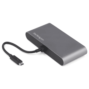 StarTech.com Mini Dock Thunderbolt - Docking Station Portátil para 2 Monitores con DP 4K 60Hz, 1x Hub USB-A (USB 5 Gbps), GbE - 
