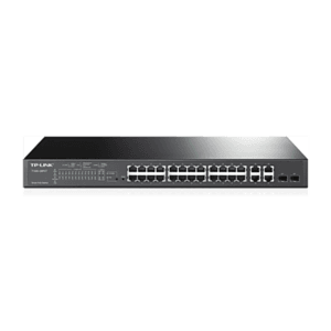 TP-LINK T1500-28PCT Gestionado L2 Fast Ethernet (10/100) Energía sobre Ethernet (PoE) 1U Negro