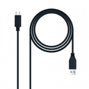 Nanocable 3.1 Gen2 10Gbps 3A, tipo USB-C/M-A/M, negro, 0.5 m