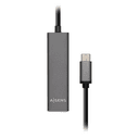 Aisens Hub USB 3.1 USB-C, USB-C/M - 4 x Tipo A/H, Gris, 15 cm - Hub USB