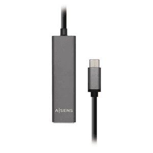 Aisens Hub USB 3.1 USB-C, USB-C/M - 4 x Tipo A/H, Gris, 15 cm - Hub USB