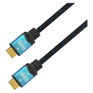 AISENS Сable, HDMI, 2.0, Premium alta velocidad / HEC, 4k@60 Hz, 18 Gbps, A/M-A/M, Negro/Azul, 2.0 m