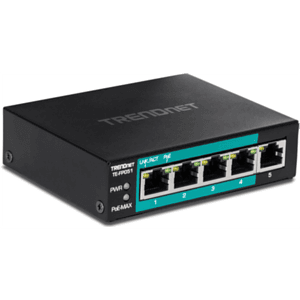 Trendnet TE-FP051 switch No administrado Fast Ethernet (10/100) Energía sobre Ethernet (PoE) Negro