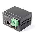 StarTech.com Conversor de Medios Ethernet Industrial PoE+ de Fibra a Ethernet de 30W - Convertidor SFP a RJ45 de Fibra IP30 (IMC
