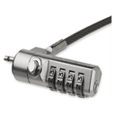 StarTech.com Cable con Candado de Seguridad con Clave para Ordenador Portátil - con Bisagra Giratoria - con Candado de Combinaci