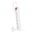 Nanocable 6 Enchufes 1.4m - Interruptor - Blanco - Regleta