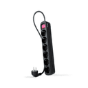 Nanocable 6 Enchufes - Interruptor - 1.4m - Negro - Regleta