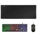 Mars Gaming MCPXBES Combo Teclado+Ratón+Alfombrilla Negro - Pack Perifericos