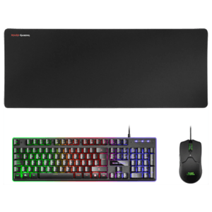 Mars Gaming MCPXBES Combo Teclado+Ratón+Alfombrilla Negro - Pack Perifericos