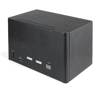 StarTech.com Switch Conmutador KVM de 2 Puertos DisplayPort 1.2 para 4 Monitores - DP HDR UHD 4K de 60Hz - Hub Ladrón de 2 Puert