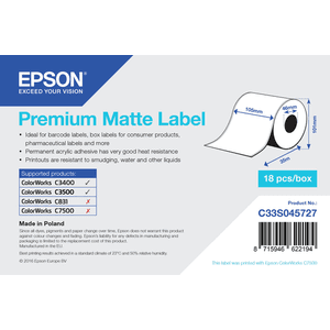 Epson Premium Matte Label - Continuous Roll: 105mm x 35m