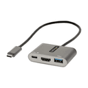 StarTech.com Adaptador Multipuertos USB C, USB Tipo C a HDMI, Vídeo de 4K, PD de 100W, Pass Through, Hub Ladrón USB 3.0 1x USBC 