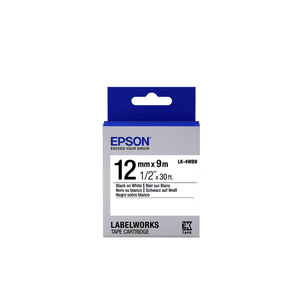 Epson Cinta estándar - LK-4WBN estándar negra/blanca 12/9