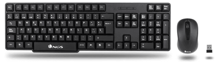 NGS Euphoria Kit Teclado-Raton RF Inalámbrico QWERTY Inglés Negro - Combo