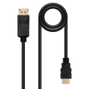 Nanocable Cable DP a HDMI DP M HDMI M Negro 1m - Adaptador