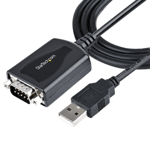 StarTech.com Cable de 91cm USB a Serie con Retención de Puerto COM, Conversor DB9 RS232 Macho a USB, Adaptador USB a Serie para 