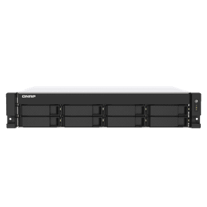QNAP TS-873AeU-RP NAS Bastidor (2U) Ryzen Embedded V1500B 4 GB DDR4 0 TB QuTS hero Negro