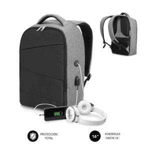 SUBBLIM Antitheft Backpack V2 Gris Negra - Mochila
