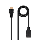 Nanocable HDMI 2.0 Prolongador A/M-A/H Negro 1m - Cable