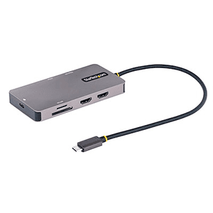 StarTech.com Adaptador Multipuertos USB C 2x HDMI 4K 60Hz, Hub USB-A 3.1 2Pt 5Gbps, PD 100W, GbE, SD/MicroSD, Cable de 30cm, Doc