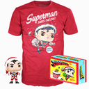 Set figura POP Tee DC Comics Superman Exclusive Flocked Talla XL