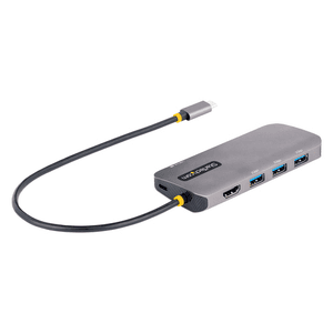 StarTech.com Adaptador Multipuertos USB C, de Vídeo HDMI de 4K y 60Hz, Hub USB-A 3.2 de 3 Puertos de 5Gbps, Entrega de Alimentac