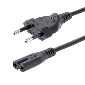 StarTech.com Cable de 2m de Alimentación para Ordenador Portátil o Impresora , UE a C7, 2,5A 250V, 18AWG, Cable de Repuesto para