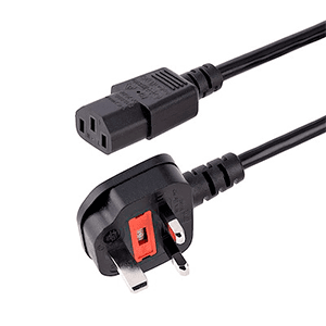 StarTech.com Cable de 1m (3 pies) de Alimentación de Ordenador para el Reino Unido UK, BS1363 a C13, 18AWG, 10A 250V, Cable Ingl