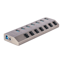 StarTech.com Hub USB-C Autoalimentado de 7 puertos con Interruptores Individuales - Concentrador USB 3.0 a 5 Gbps con Fuente de 
