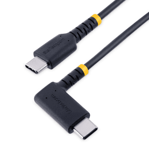 StarTech.com Cable 1m USB C Acodado - en Ángulo Recto - PD 60W - 3A - Cable USB-C de Carga Rápida - de Alta Resistencia - USB 2.