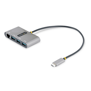 StarTech.com Hub Adaptador USB-C con Ethernet de 3 Puertos USB-A - Red Ethernet Gigabit RJ45 - USB 3.0 5Gbps - Alimentado por el
