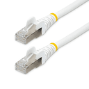 StarTech.com Cable de 7m de Red Ethernet CAT6a - Blanco - Low Smoke Zero Halogen (LSZH) - 10GbE - 500MHz - PoE++ de 100W - Snagl