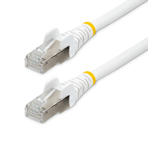 StarTech.com Cable de 7m de Red Ethernet CAT6a - Blanco - Low Smoke Zero Halogen (LSZH) - 10GbE - 500MHz - PoE++ de 100W - Snagl