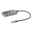 StarTech.com Hub USB de 4 Puertos USBA - USB 3.0 de 5Gbps - Alimentado por el Bus - Concentrador USB-C de 4 Puertos USB-A con Al