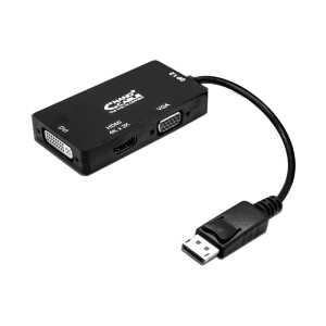 Nanocable Conversor Displayport a VGA / HDMI, 3 en 1, DP 1.2/M-VGA/H-HDMI/H 4K, Negro, 15 cm