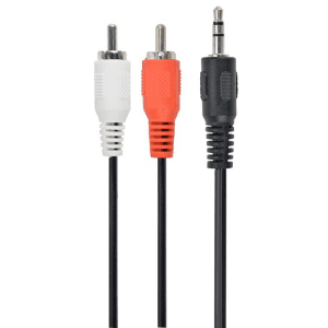 Gembird 5m, 3.5mm/2xRCA, M/M cable de audio 3,5mm Negro, Rojo, Blanco