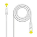Nanocable Cable Red Latiguillo RJ45 LSZH CAT.6A SFTP AWG26, Blanco, 25 cm