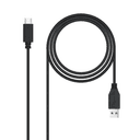 Nanocable USB 3.1, Gen2 10 Gbps 3A, tipo USB-C/M-A/M, Negro, 2m - Cable