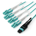 StarTech.com MPO8LCPL3M cable de fibra optica 3 m MPO/MTP 8x LC OM3 Color aguamarina