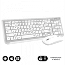 Subblim Dual Prestige Bluetooth + 2.4G Combo Dual Prestige Extendido Plata/Blanco - Combo