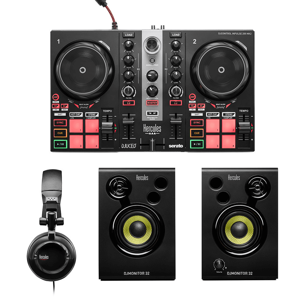 Hercules DJLearning Kit Mesa Mezclas + Altavoces + Auriculares - Pack