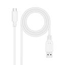 Nanocable Cable USB 3.1, Gen2 10 Gbps 3A, tipo USB-C/M-A/M, Blanco, 1 m