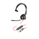 HP Poly Auriculares monoaurales Poly Blackwire 3310 con certificación Microsoft Teams USB-C + Adaptador USB-C/A